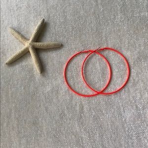 NWOT Neon Orange Hoops